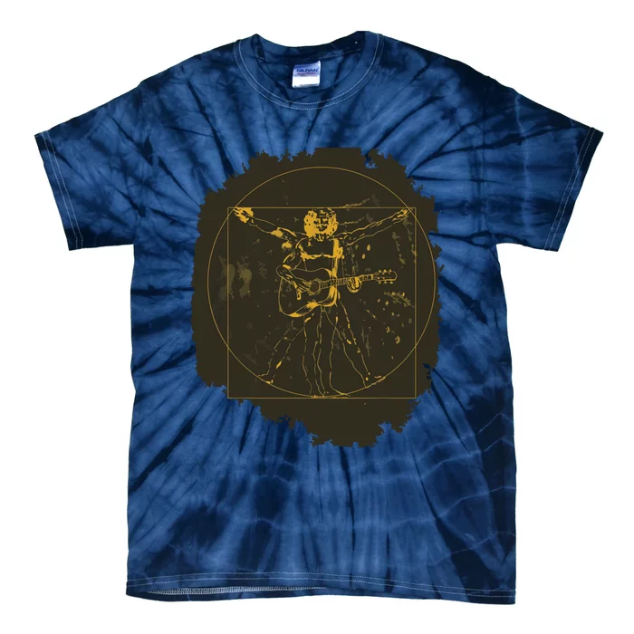 Da Vinci Acoustic Guitar Player Funny Musician Pun Tie-Dye T-Shirt