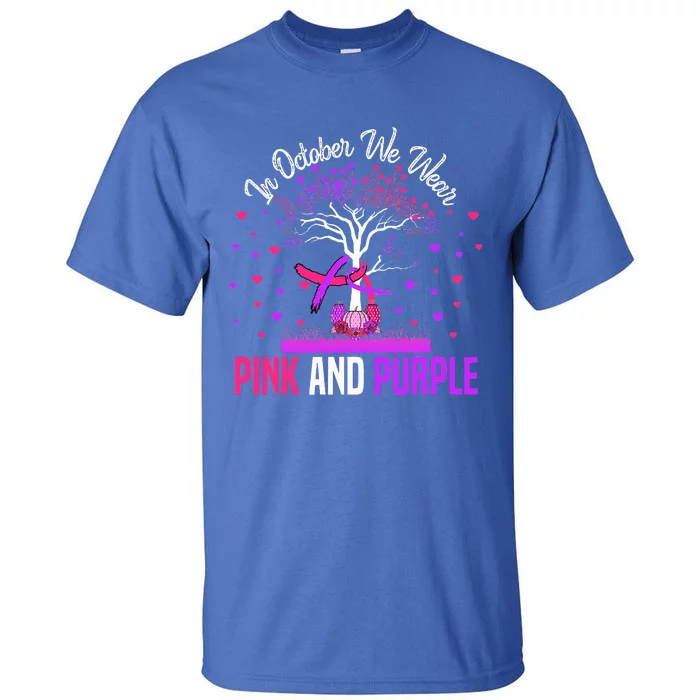 Domestic Violence Breast Cancer Awareness Month Ribbon Tree Tall T-Shirt