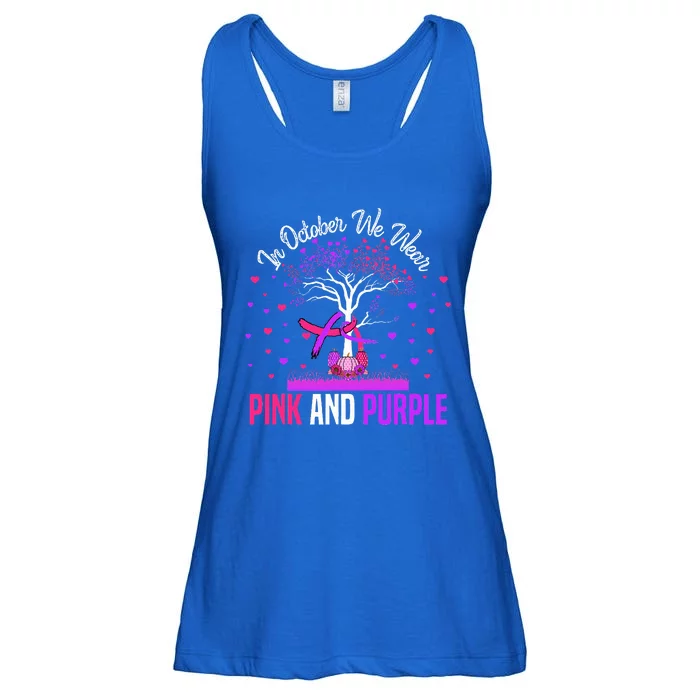 Domestic Violence Breast Cancer Awareness Month Ribbon Tree Ladies Essential Flowy Tank