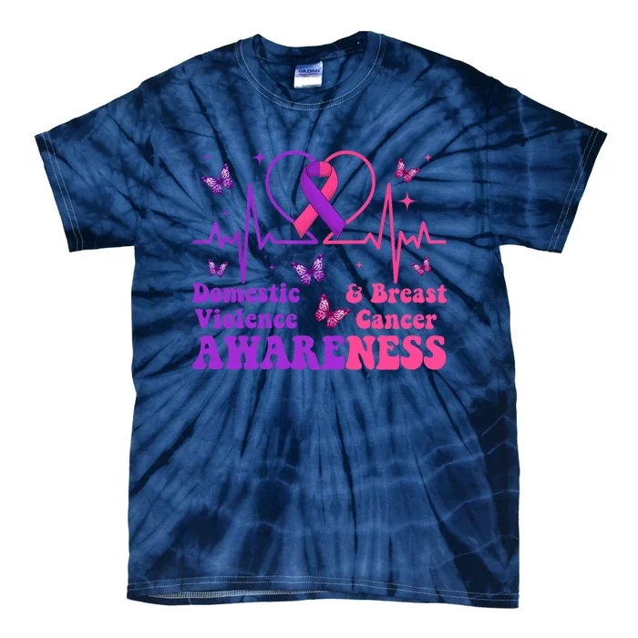 Domestic Violence & Breast Cancer Awareness Month Warrior Tie-Dye T-Shirt