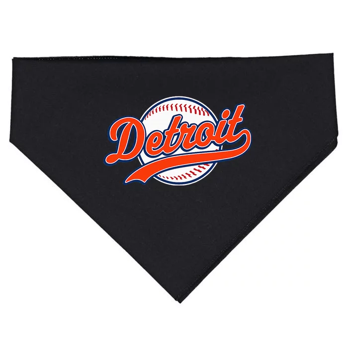 Detroit Vintage Baseball Throwback Retro Design USA-Made Doggie Bandana