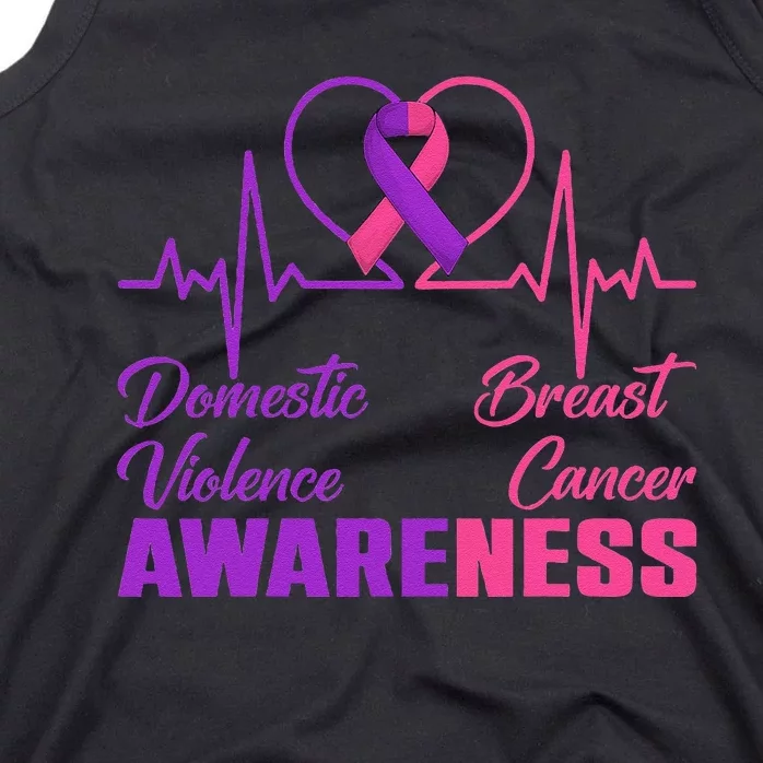 Domestic Violence & Breast Cancer Awareness Month Warrior Gift Tank Top