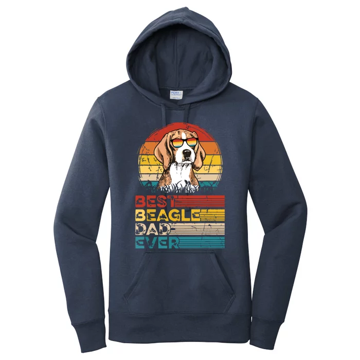 Dog Vintage Best Beagle Dad Ever Fathers Day Puppy Dog Dad Women's Pullover Hoodie