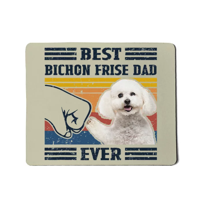 Dog Vintage Best Bichon Frise Dad Ever Fathers Day Mousepad