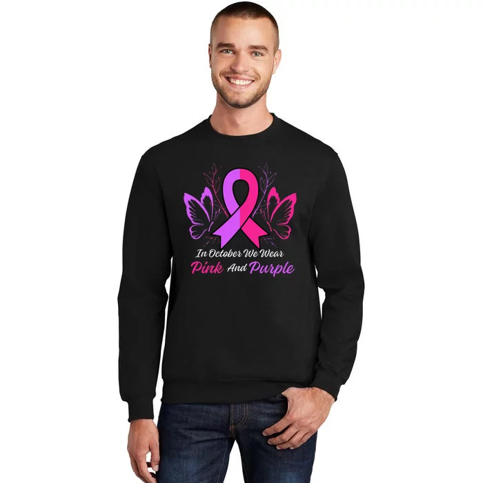 Domestic Violence Breast Cancer Awareness Month Ribbon Tall Sweatshirt