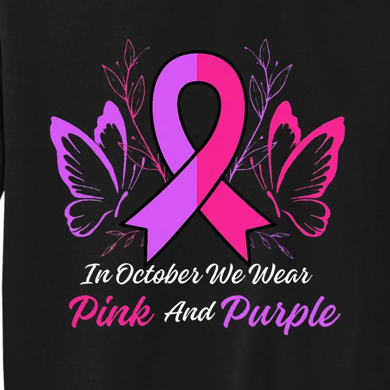 Domestic Violence Breast Cancer Awareness Month Ribbon Tall Sweatshirt