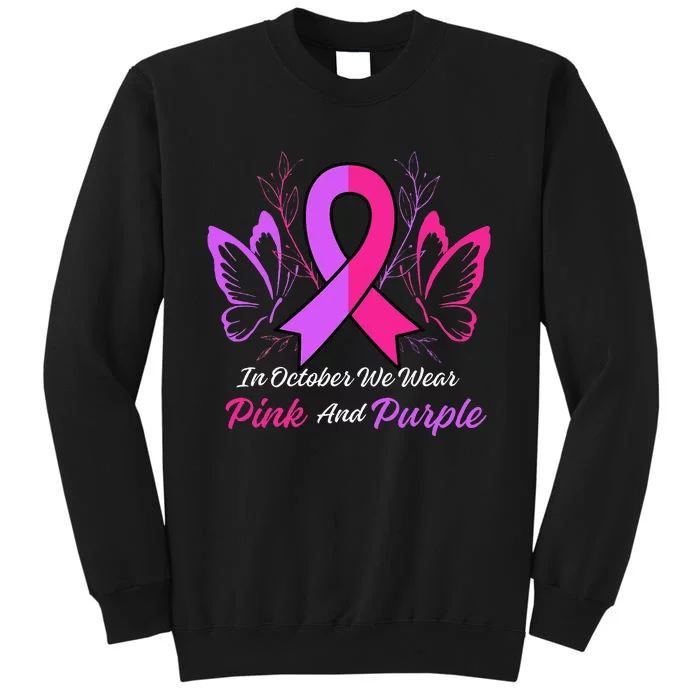 Domestic Violence Breast Cancer Awareness Month Ribbon Tall Sweatshirt