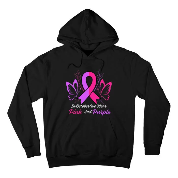 Domestic Violence Breast Cancer Awareness Month Ribbon Tall Hoodie