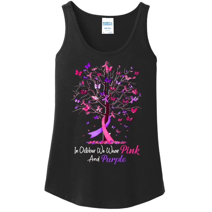 Domestic Violence Breast Cancer Awareness Month Ladies Essential Tank