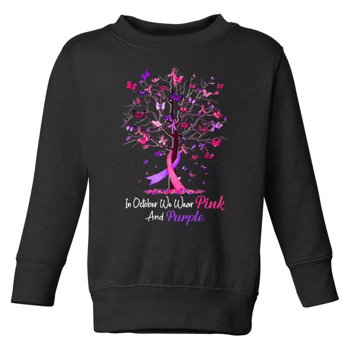 Domestic Violence Breast Cancer Awareness Month Toddler Sweatshirt