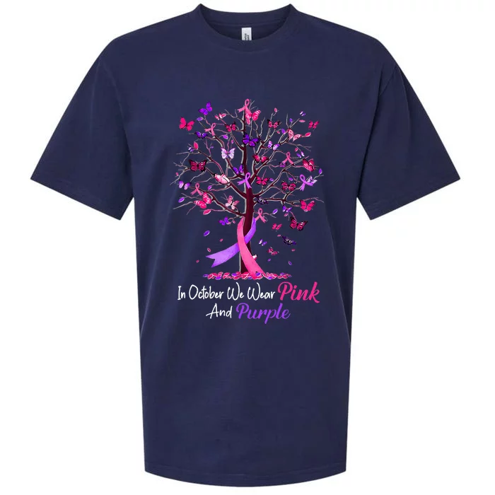 Domestic Violence Breast Cancer Awareness Month Sueded Cloud Jersey T-Shirt