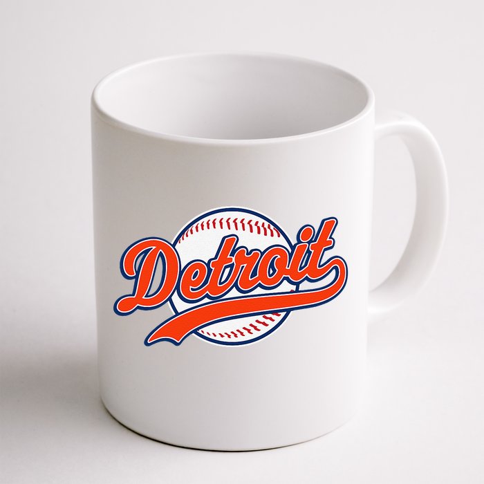 Detroit Vintage Baseball Throwback Retro Front & Back Coffee Mug