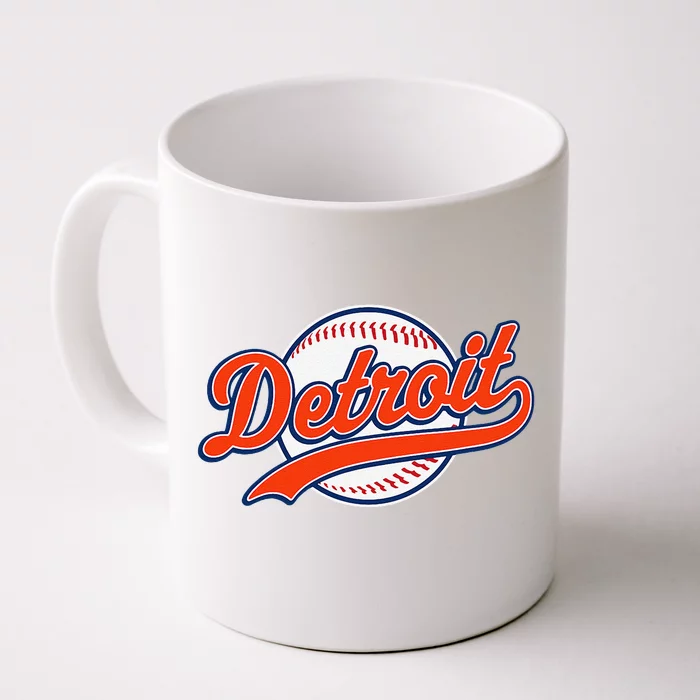 Detroit Vintage Baseball Throwback Retro Front & Back Coffee Mug