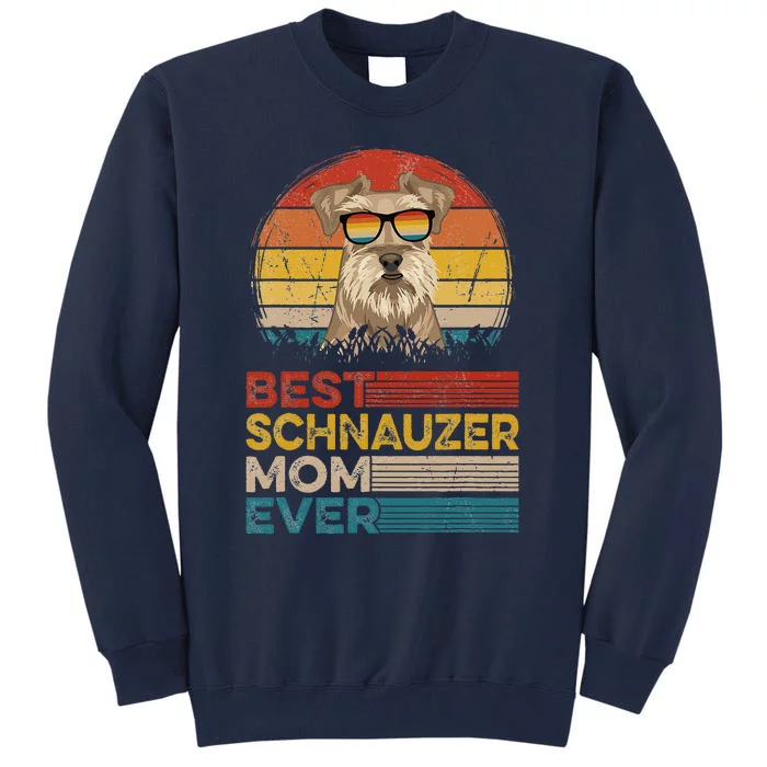 Dog Vintage Best Schnauzer Mom Ever Mother Day Puppy Dog Mom Tall Sweatshirt