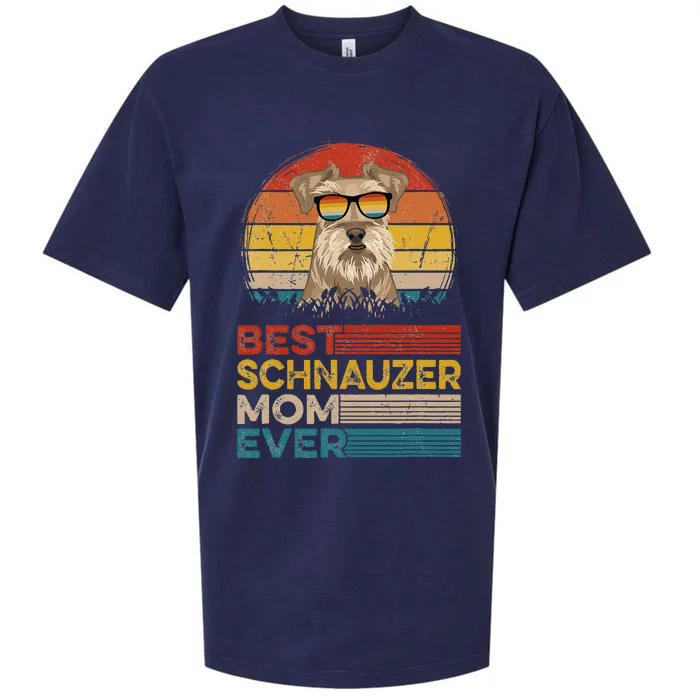 Dog Vintage Best Schnauzer Mom Ever Mother Day Puppy Dog Mom Sueded Cloud Jersey T-Shirt