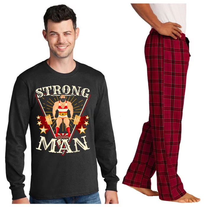 Deadlift Vintage Circus Strongman Costume Long Sleeve Pajama Set