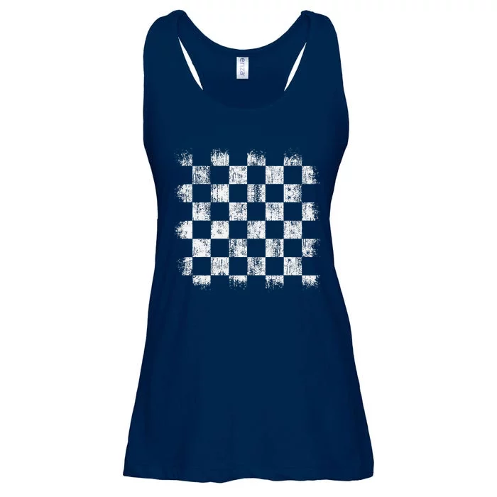 Distressed Vintage Chess Board Gamer Checkered Chess Player Ladies Essential Flowy Tank