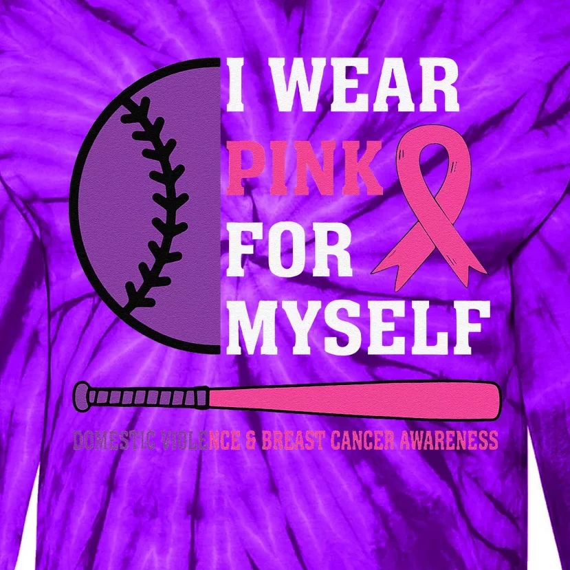 Domestic Violence & Cancer Awareness Tie-Dye Long Sleeve Shirt