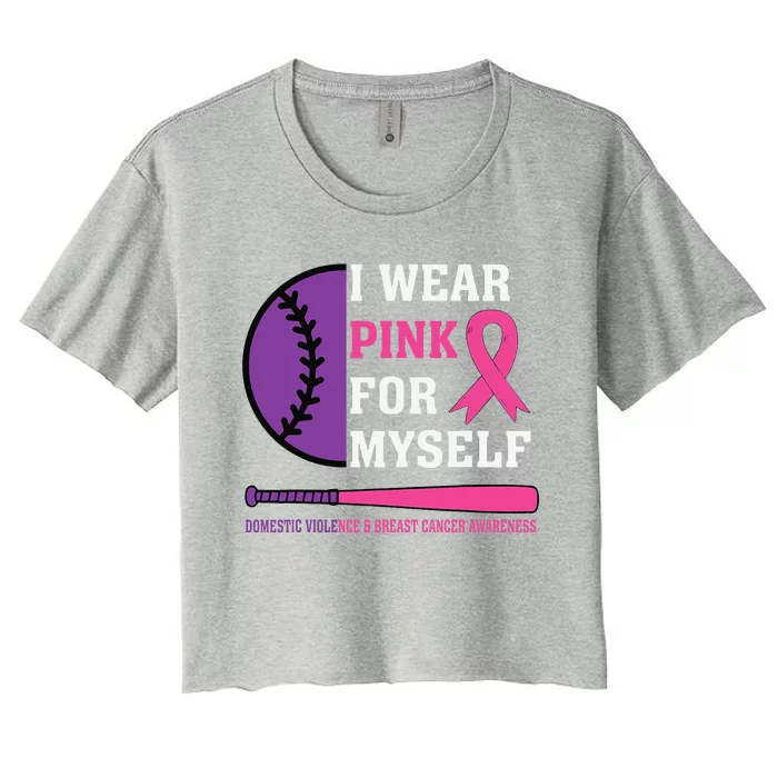 Domestic Violence & Cancer Awareness Women's Crop Top Tee