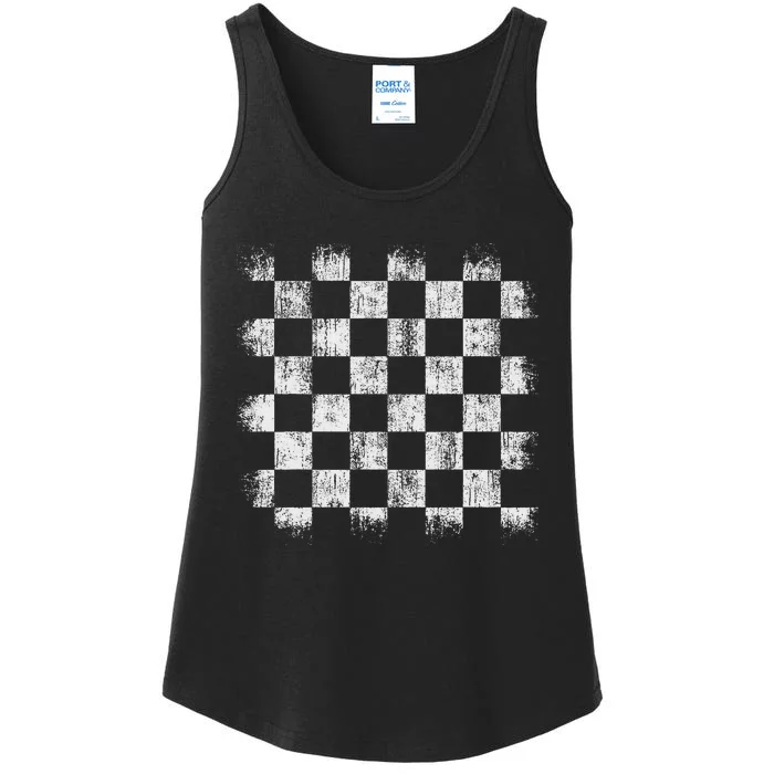 Distressed Vintage Chess Board Player Style Ladies Essential Tank