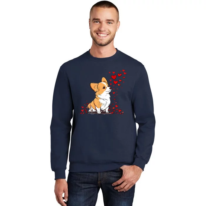 Dog Valentine Cute Corgi ValentineS Day Tall Sweatshirt