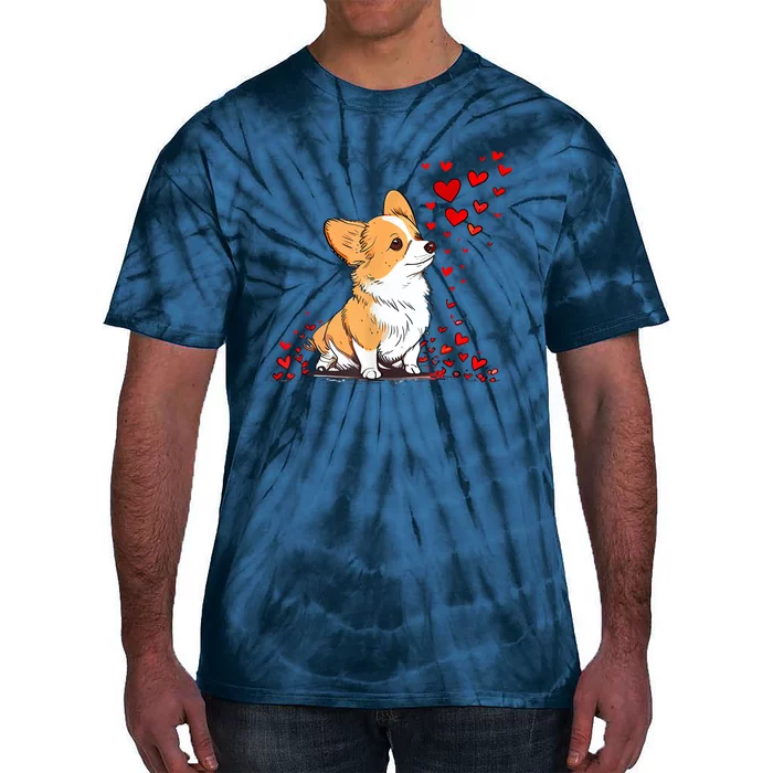 Dog Valentine Cute Corgi ValentineS Day Tie-Dye T-Shirt