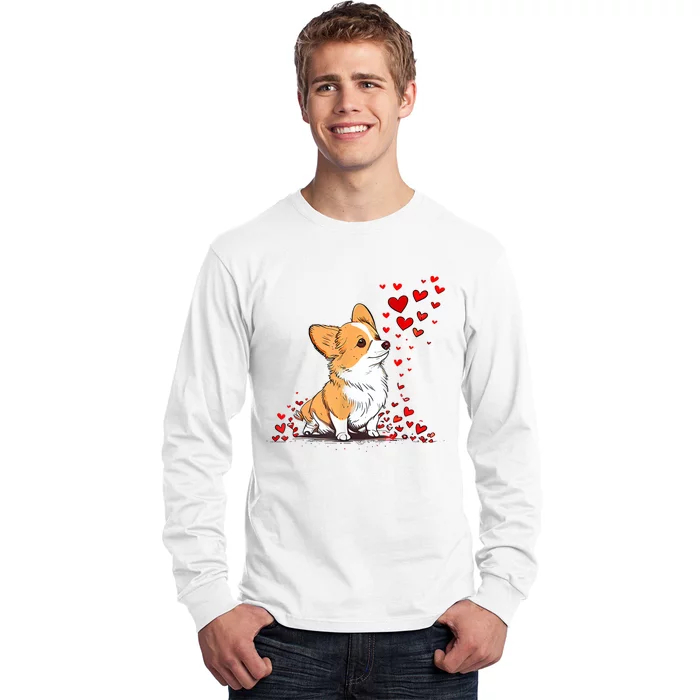 Dog Valentine Cute Corgi ValentineS Day Long Sleeve Shirt