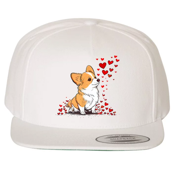 Dog Valentine Cute Corgi ValentineS Day Wool Snapback Cap