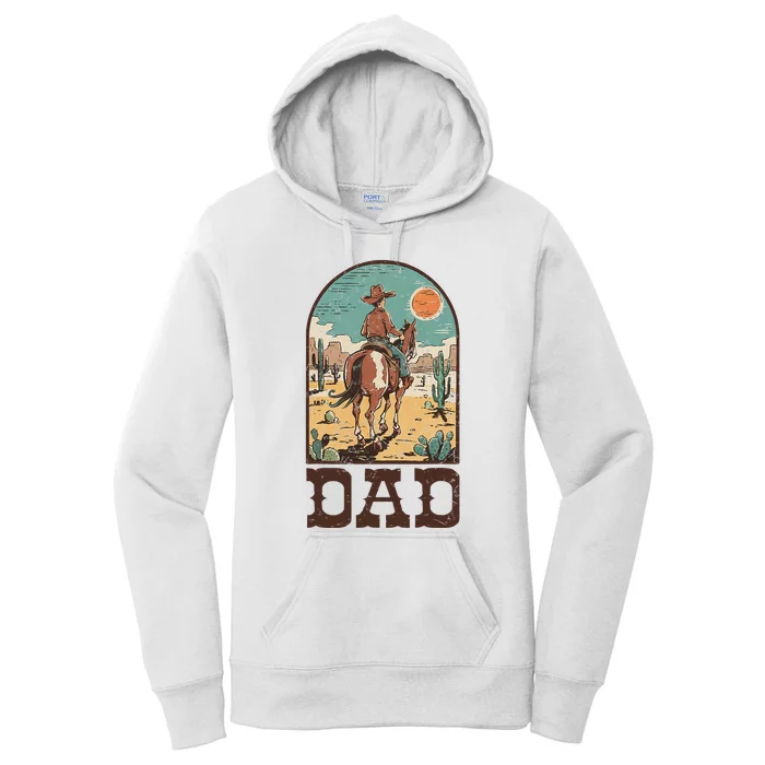 Dad Vintage Cowboy Cowgirl Western Family Matching Women's Pullover Hoodie