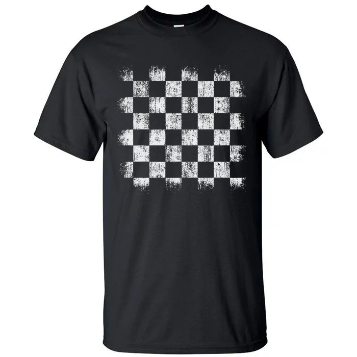 Distressed Vintage Chess Board Player Style Tall T-Shirt