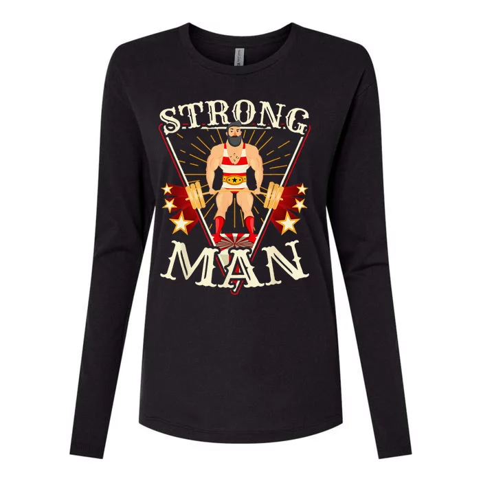 Deadlift Vintage Circus Strongman Costume Womens Cotton Relaxed Long Sleeve T-Shirt