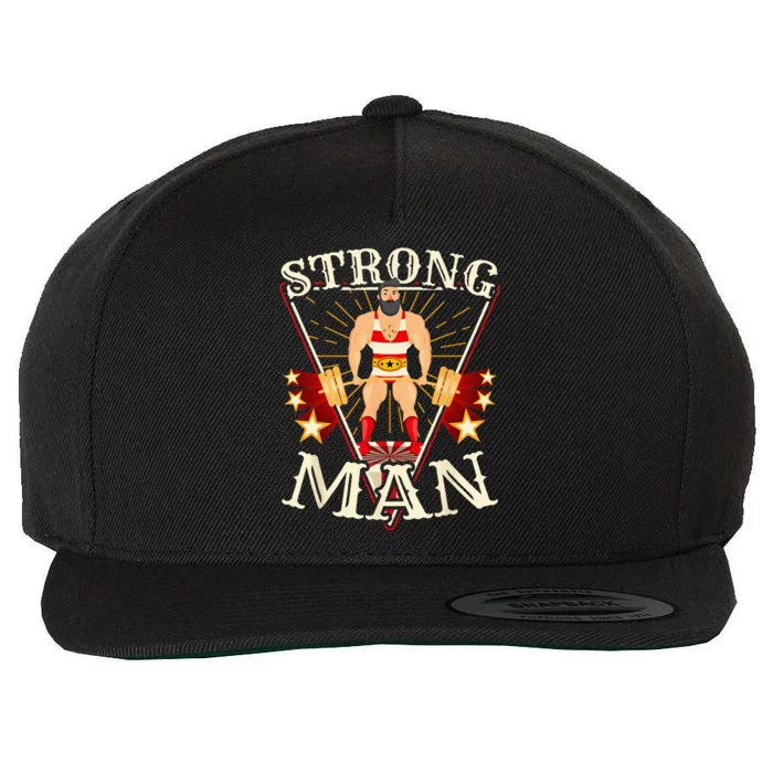 Deadlift Vintage Circus Strongman Costume Wool Snapback Cap