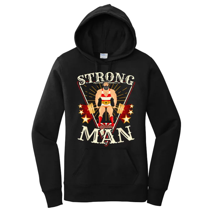 Deadlift Vintage Circus Strongman Costume Women's Pullover Hoodie