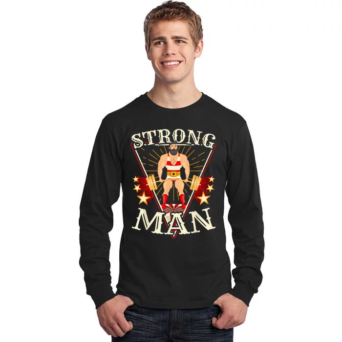 Deadlift Vintage Circus Strongman Costume Tall Long Sleeve T-Shirt