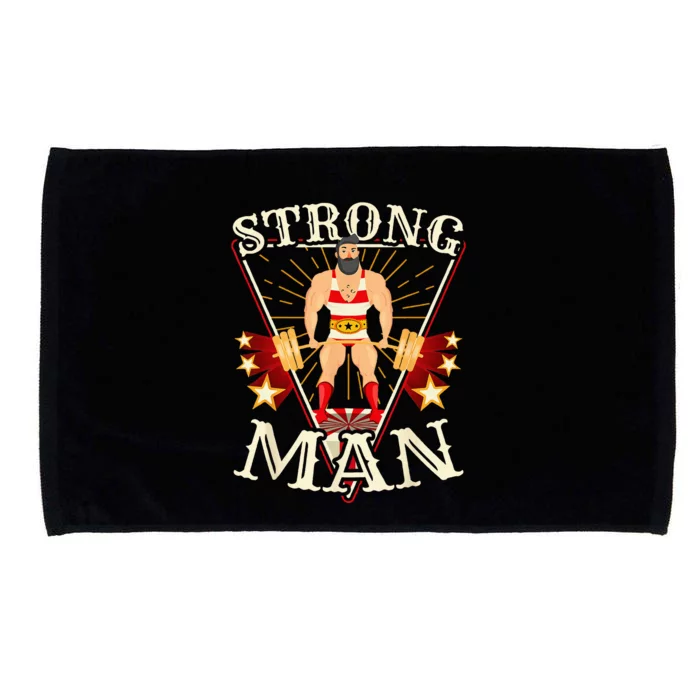 Deadlift Vintage Circus Strongman Costume Microfiber Hand Towel