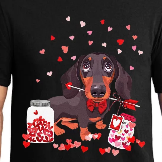 Dog Valentine Cute Dachshund Valentine's Day Pajama Set