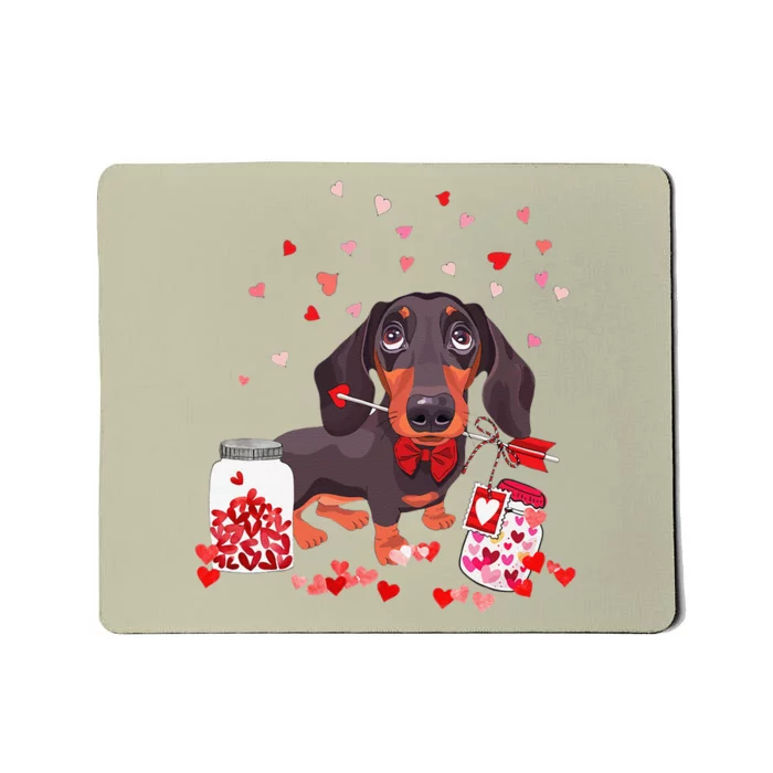 Dog Valentine Cute Dachshund Valentine's Day Mousepad