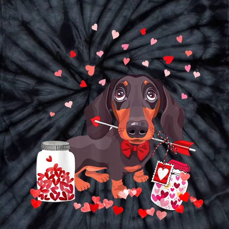 Dog Valentine Cute Dachshund ValentineS Day Tie-Dye T-Shirt