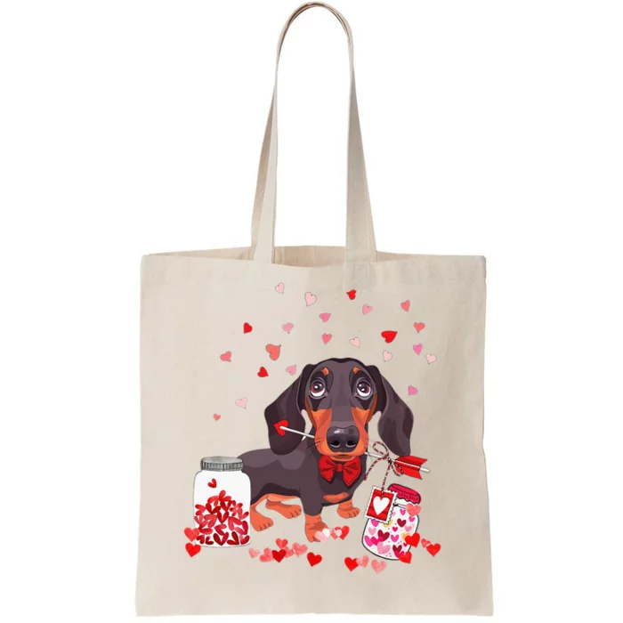 Dog Valentine Cute Dachshund Valentine's Day Tote Bag