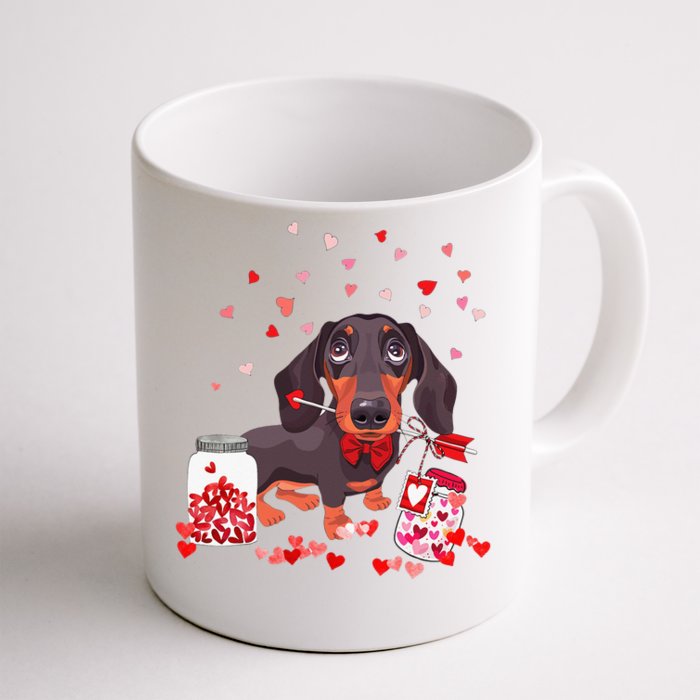 Dog Valentine Cute Dachshund Valentine's Day Front & Back Coffee Mug