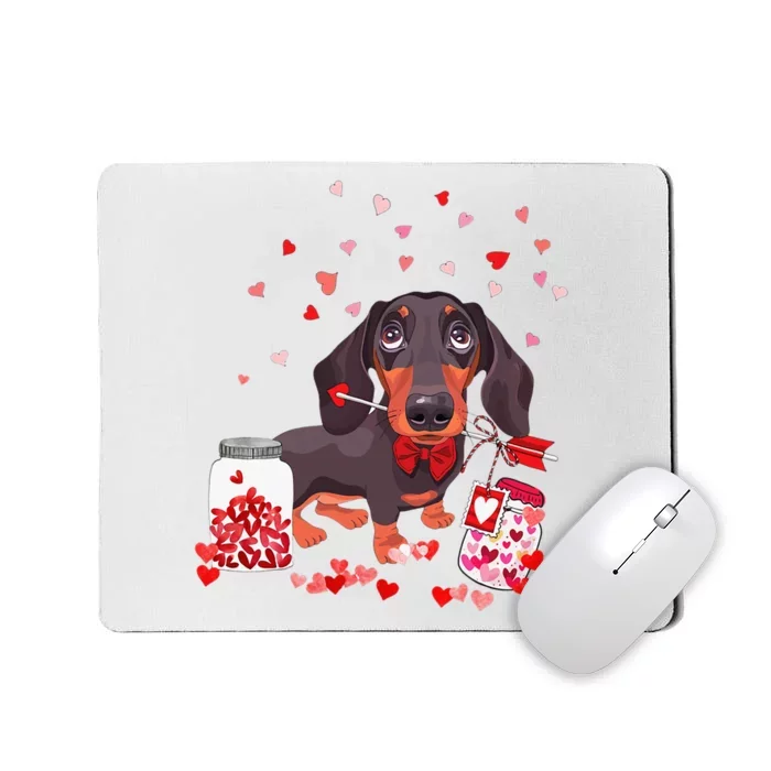 Dog Valentine Cute Dachshund Valentine's Day Mousepad