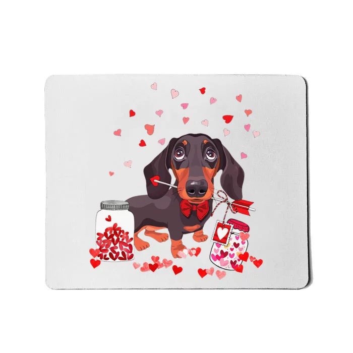 Dog Valentine Cute Dachshund Valentine's Day Mousepad