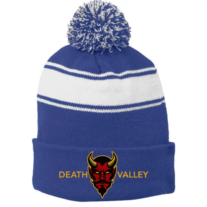 Death Valley Devils Basic Stripe Pom Pom Beanie