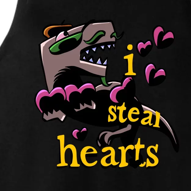 Dino Valentines Day I Steal Hearts Dinosaur Lovesaurus Trex Gift Ladies Tri-Blend Wicking Tank