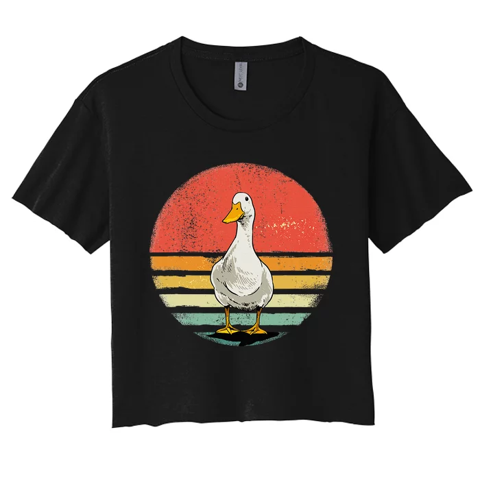 Duck Vintage Duck Farm Animal Women's Crop Top Tee