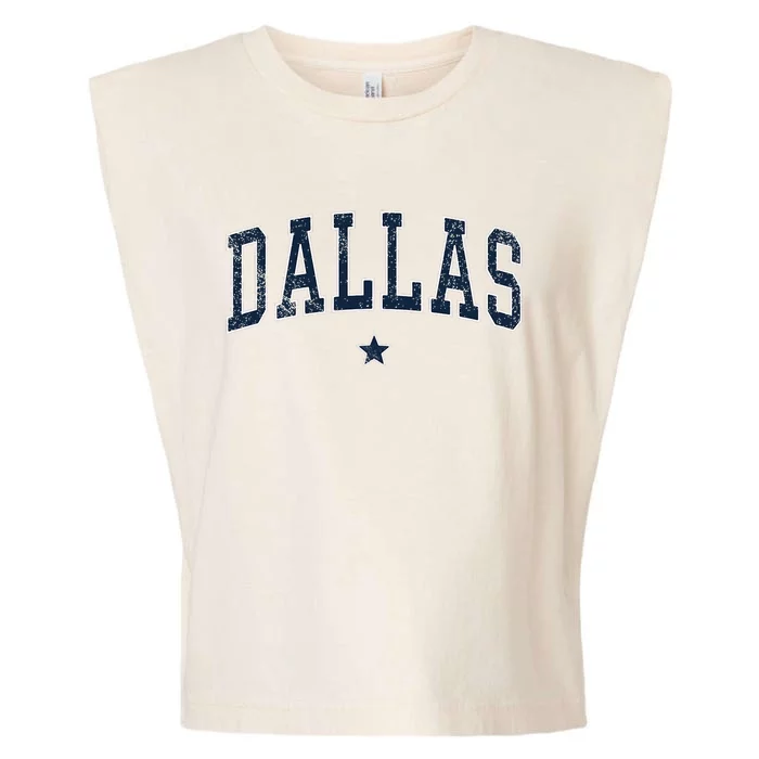 Dallas Vintage Distressed Arched Text Dallas Garment-Dyed Women's Muscle Tee