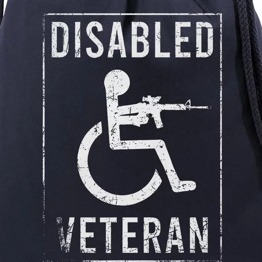 Disabled Veteran Dad Grandpa Drawstring Bag