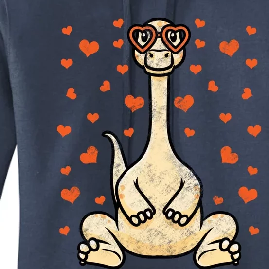 Dinosaur Valentine's Day Heart Gift Women's Pullover Hoodie