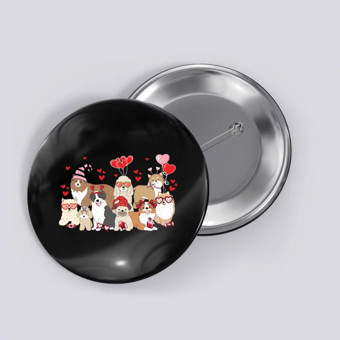 Dog Valentine Day Button