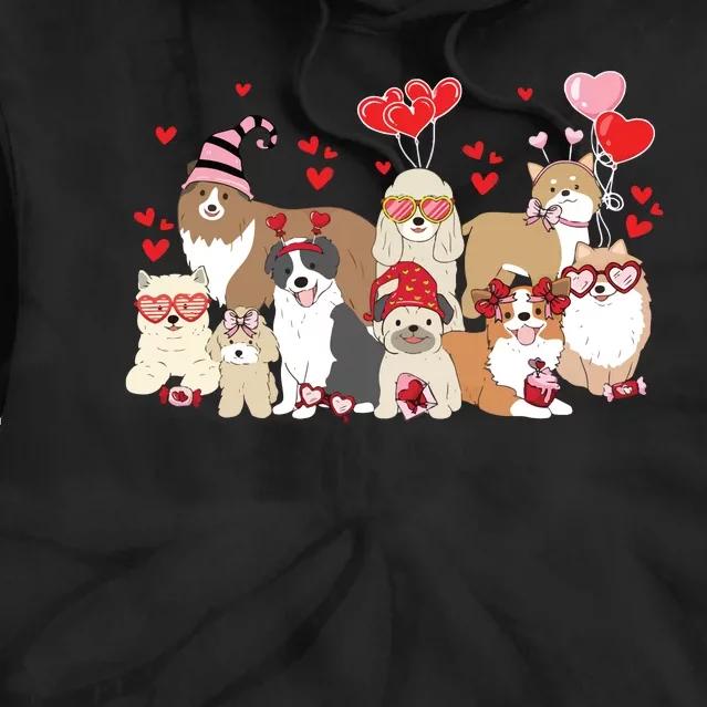 Dog Valentine Day Tie Dye Hoodie